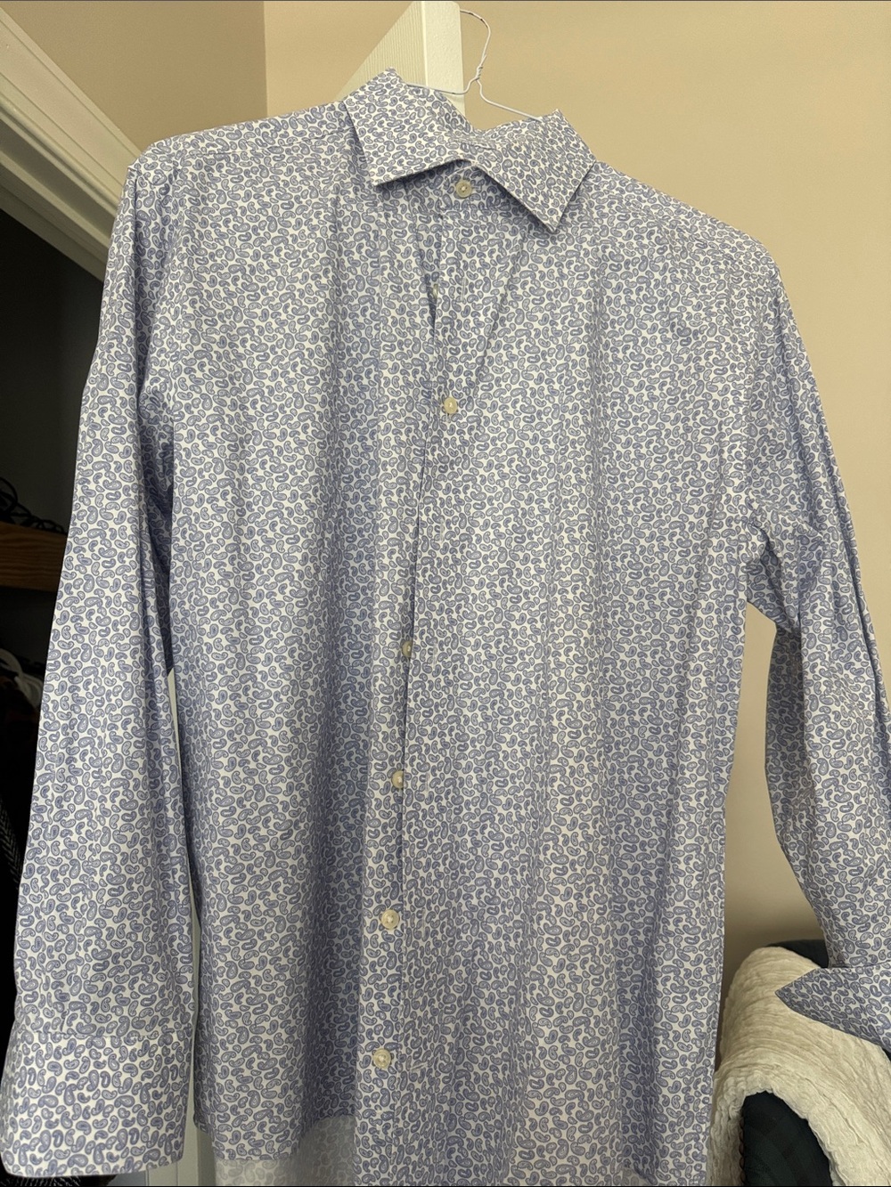Lorenzo Uomo Light Blue Paisley Button-Down Shirt